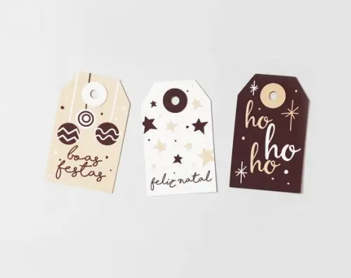 Tags para Presente de Natal Bege