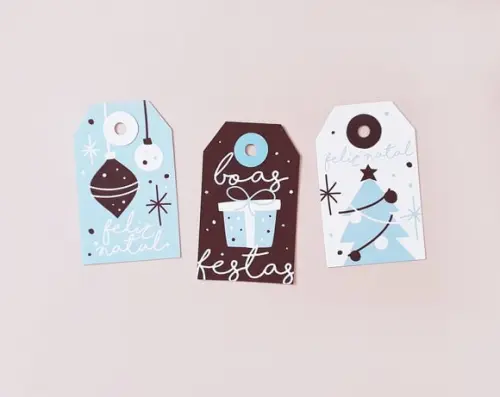 Tags para Presente de Natal Azul