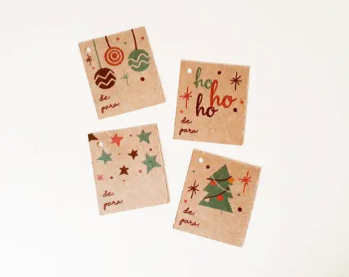 Kit com 24 Tags para Presente de Natal de para Kraft