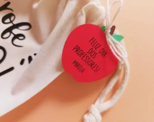 Saquinho com Tag para Presente de Dia dos Professores