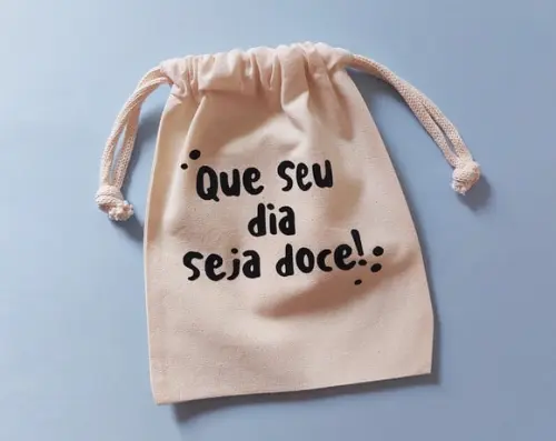 Saquinho de Algodão para Presente Que Seu Dia Seja Doce