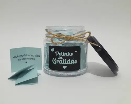 Presente para Professores - Potinho da Gratidão Vidro