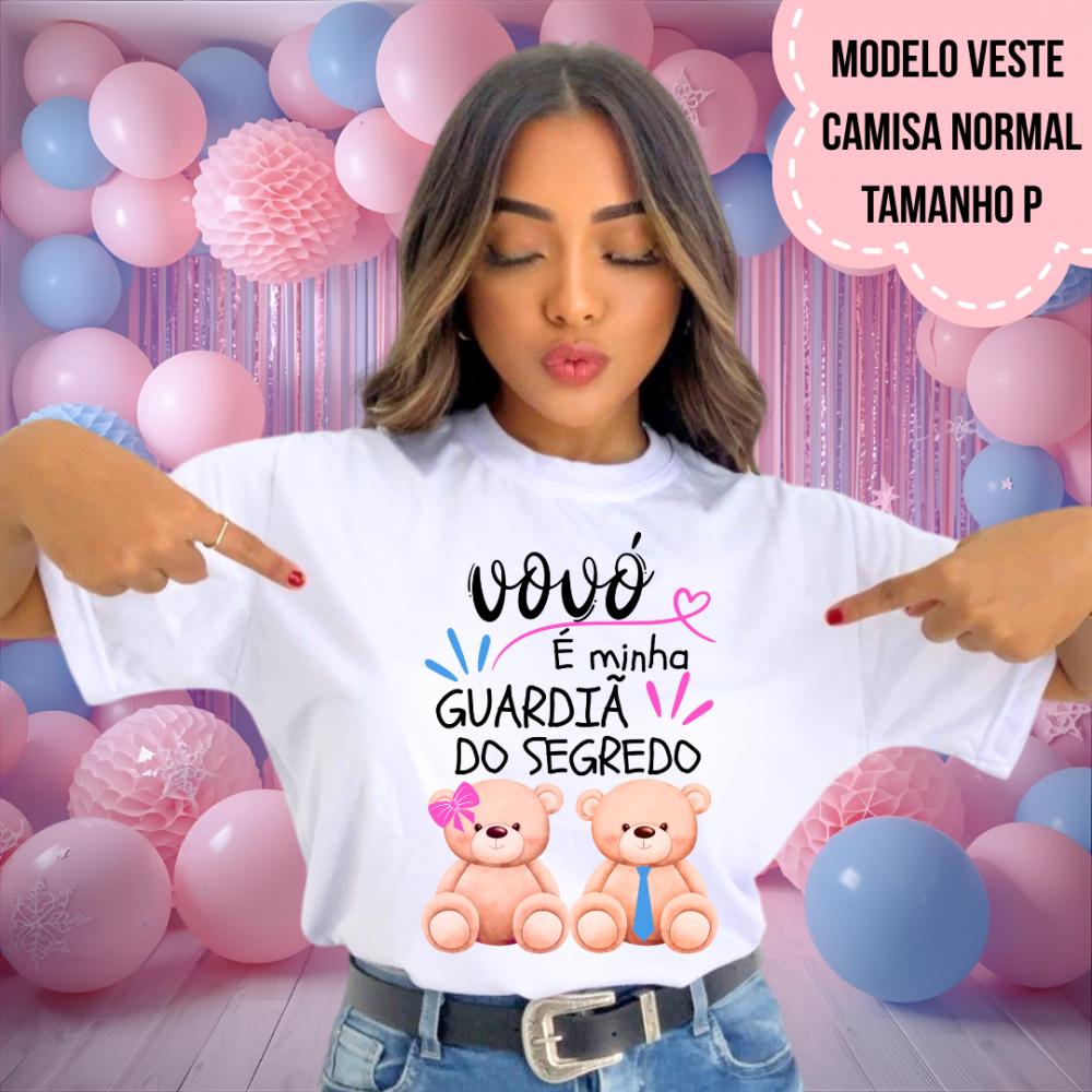 Camiseta Vovó Guardiã Do Segredo Ursinhos Chá Revelação