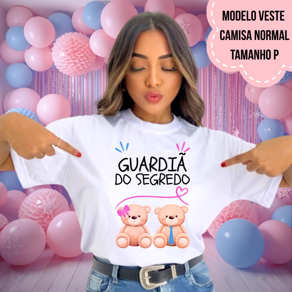 Camiseta Guardiã Do Segredo Ursinhos Chá Revelação