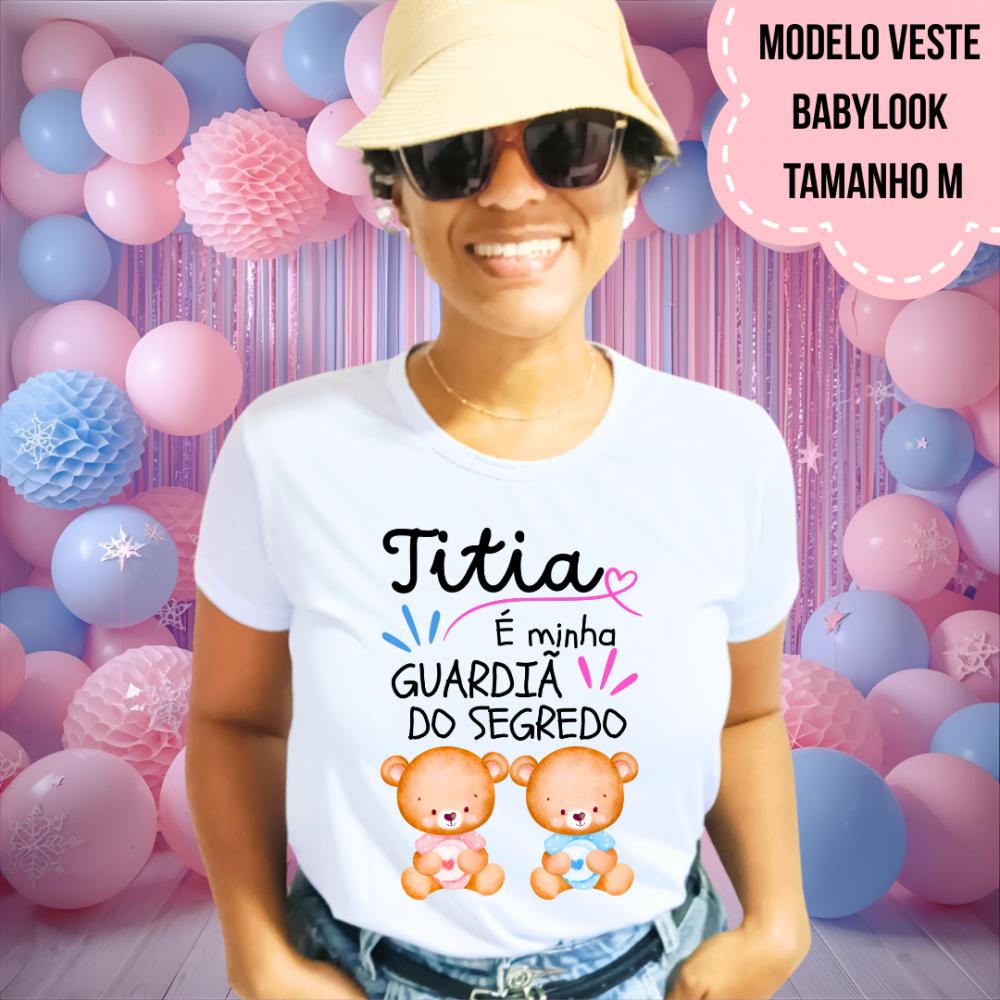 Camiseta Titia Guardiã Do Segredo Ursinhos Chá Revelação