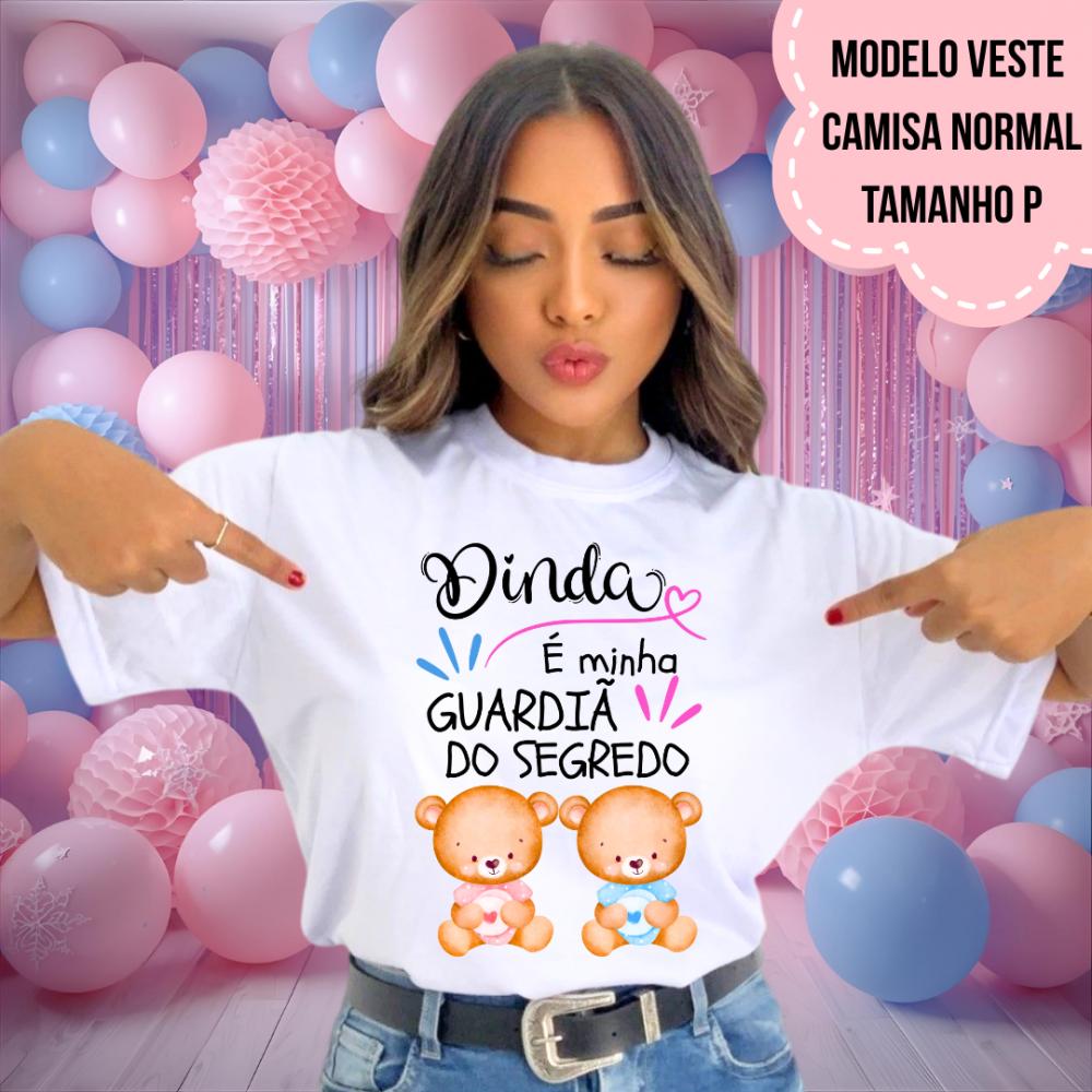 Camiseta Titia Guardiã Do Segredo Ursinhos Chá Revelação