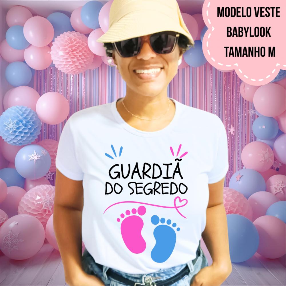 Camiseta Guardiã Do Segredo Pezinhos Chá Revelação