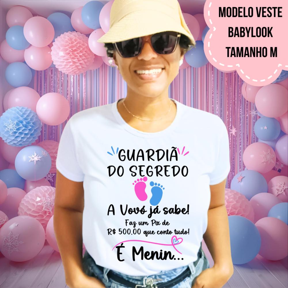Camiseta Vovó Já Sabe Pezinhos Chá Revelação