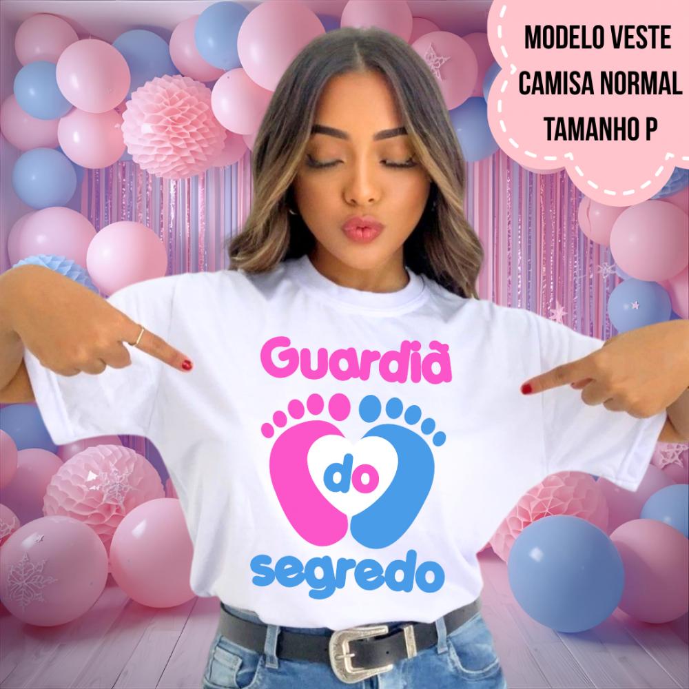 Camiseta Guardiã Do Segredo Pezinhos Chá Revelação