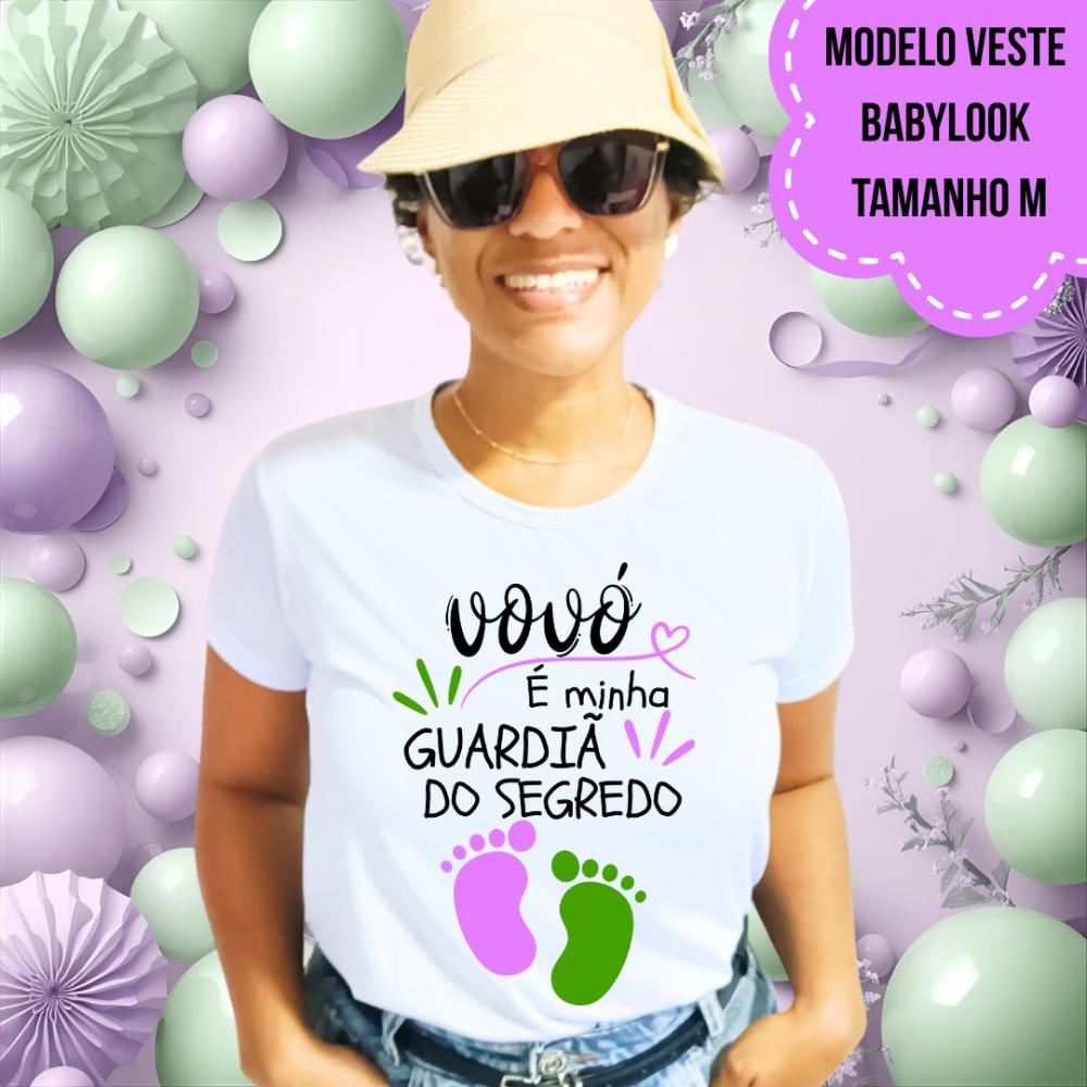 Camiseta Vovó Guardiã Do Segredo Pezinhos Chá Revelação