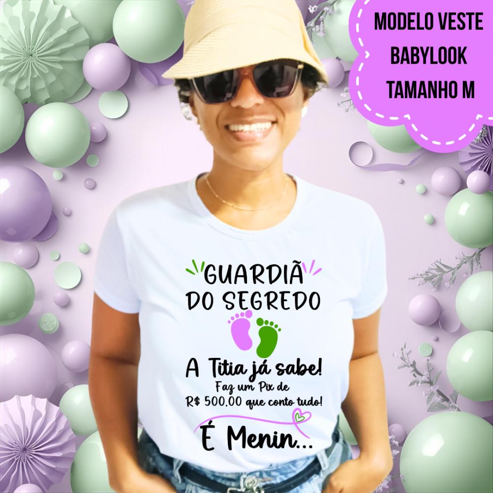 Camiseta Titia Já Sabe Pezinhos Chá Revelação