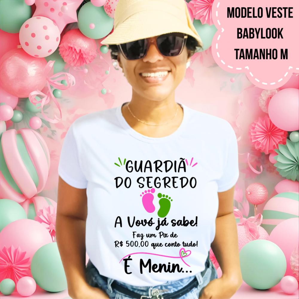 Camiseta Vovó Já Sabe Pezinhos Chá Revelação