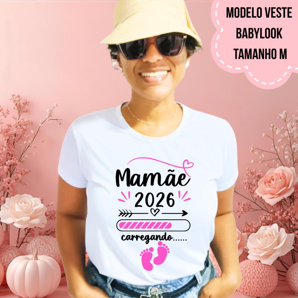 Camiseta Mamãe Carregando 2026 Gravidez