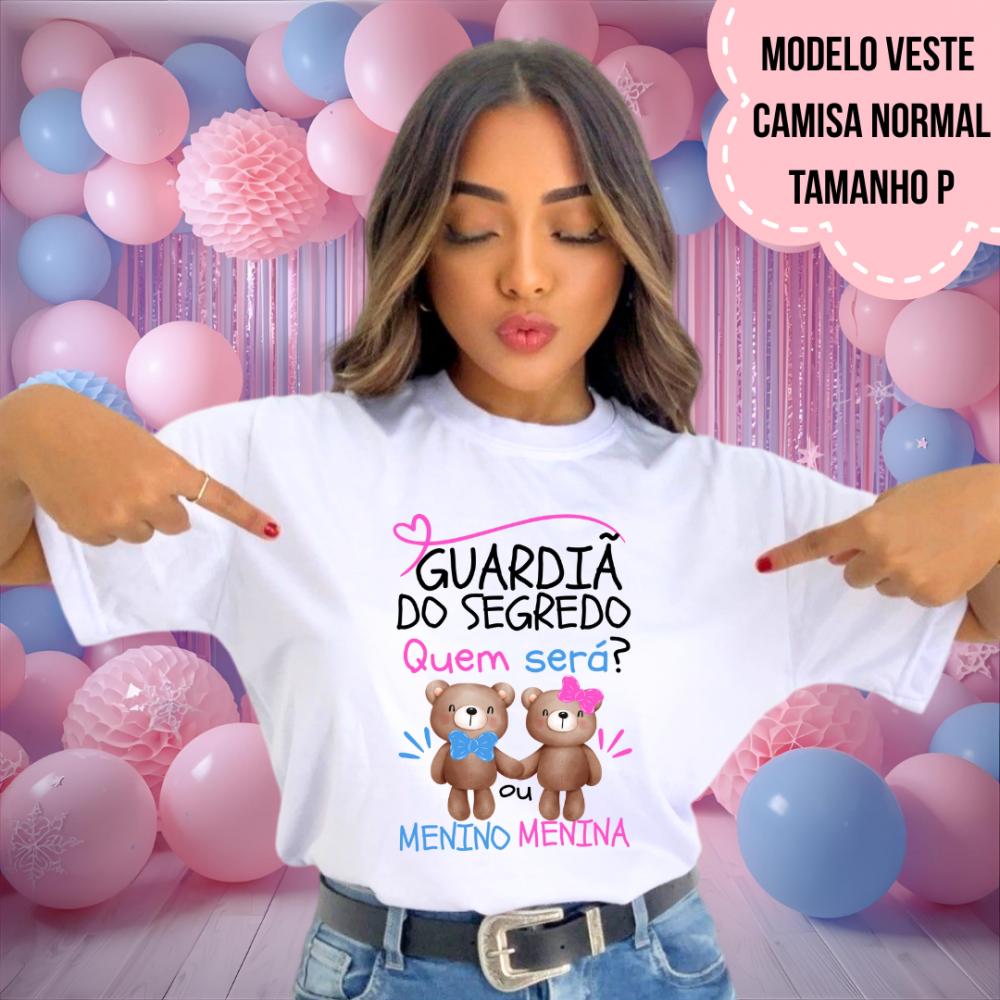 Camiseta Guardiã Do Segredo Ursinhos Rosa E Azul