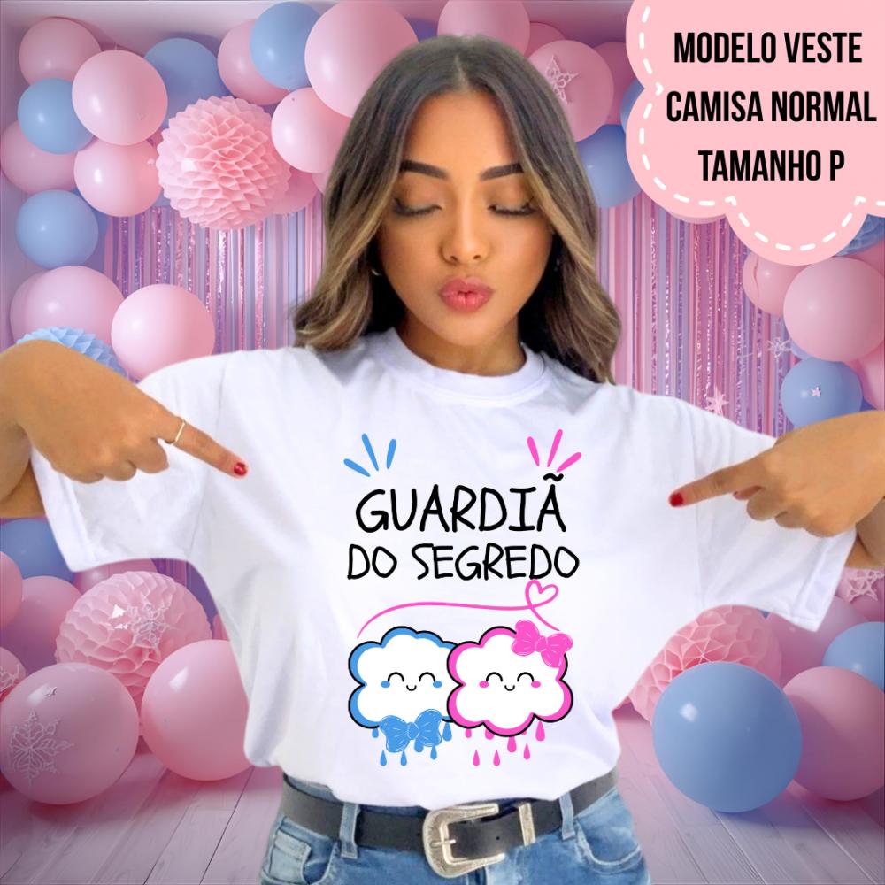 Camiseta Guardiã Do Segredo Chuva De Benção Nuvem Rosa E Azul