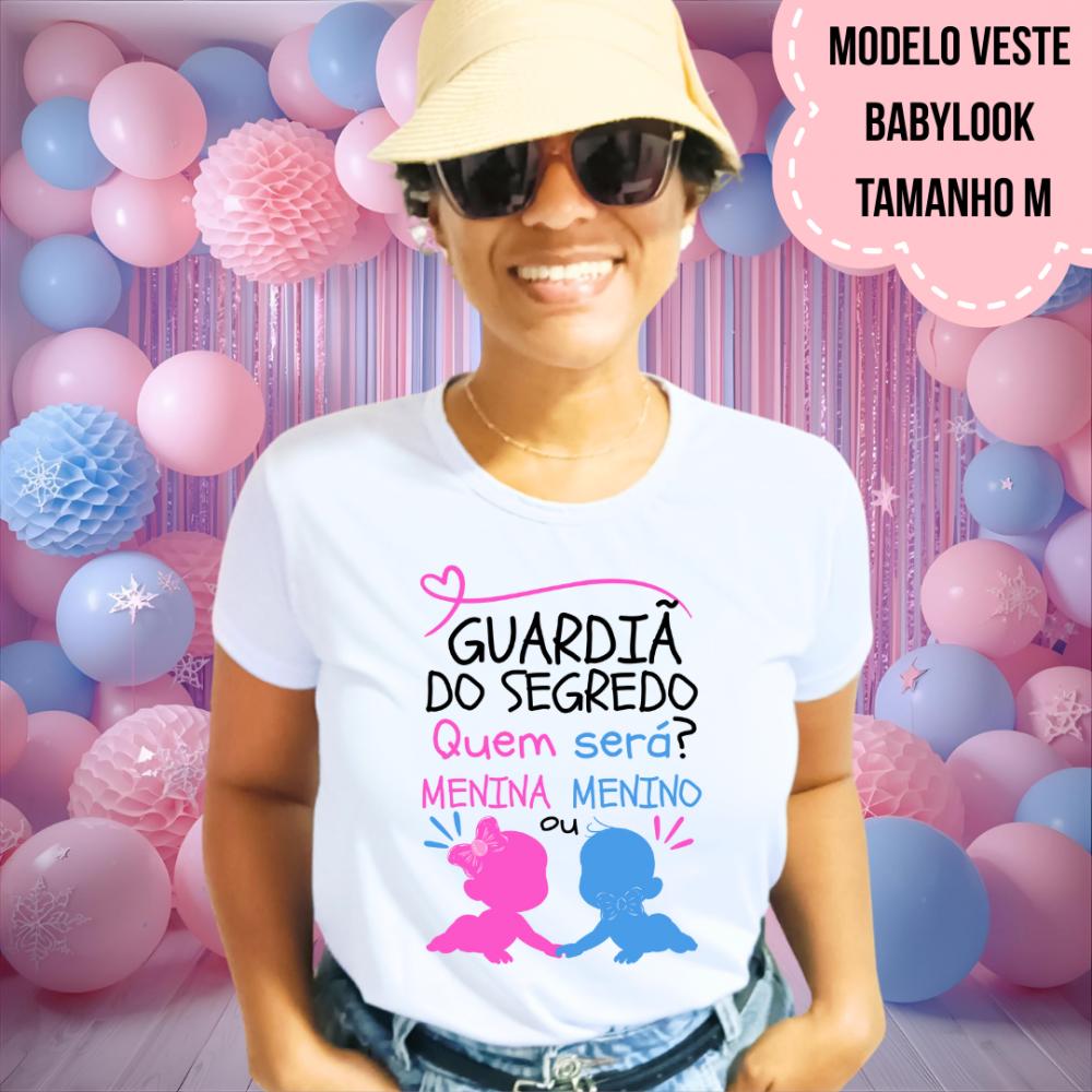 Camiseta Guardiã Do Segredo Bebês Rosa E Azul