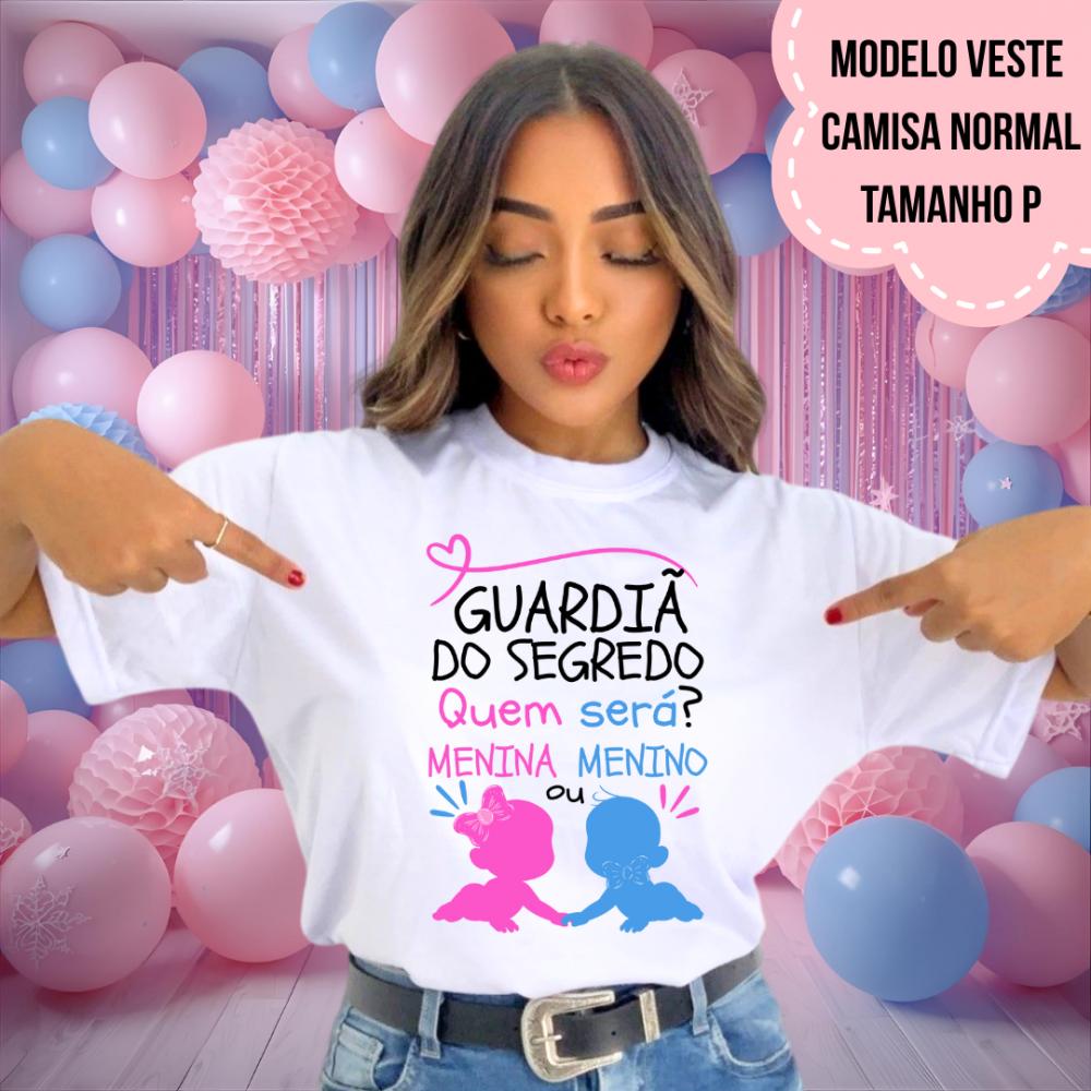 Camiseta Guardiã Do Segredo Bebês Rosa E Azul