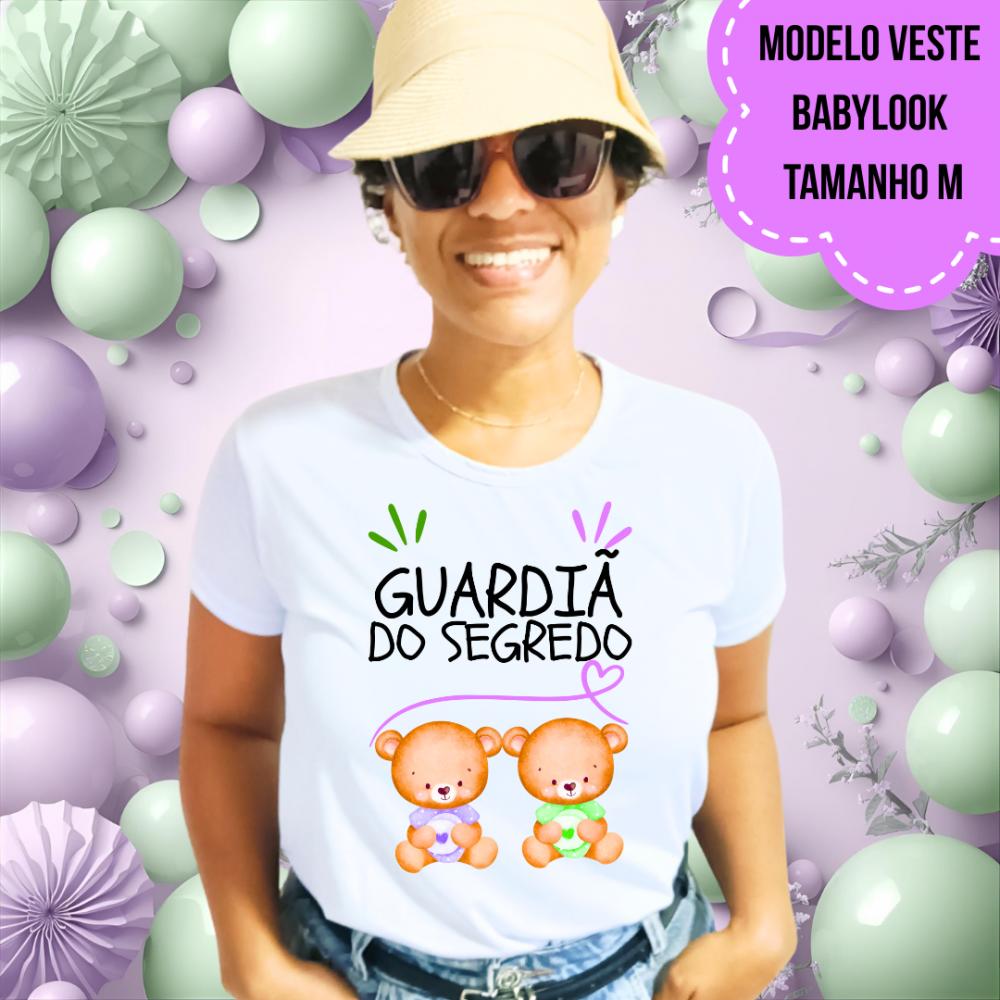 Camiseta Guardiã Do Segredo Ursinhos Lilás E Verde