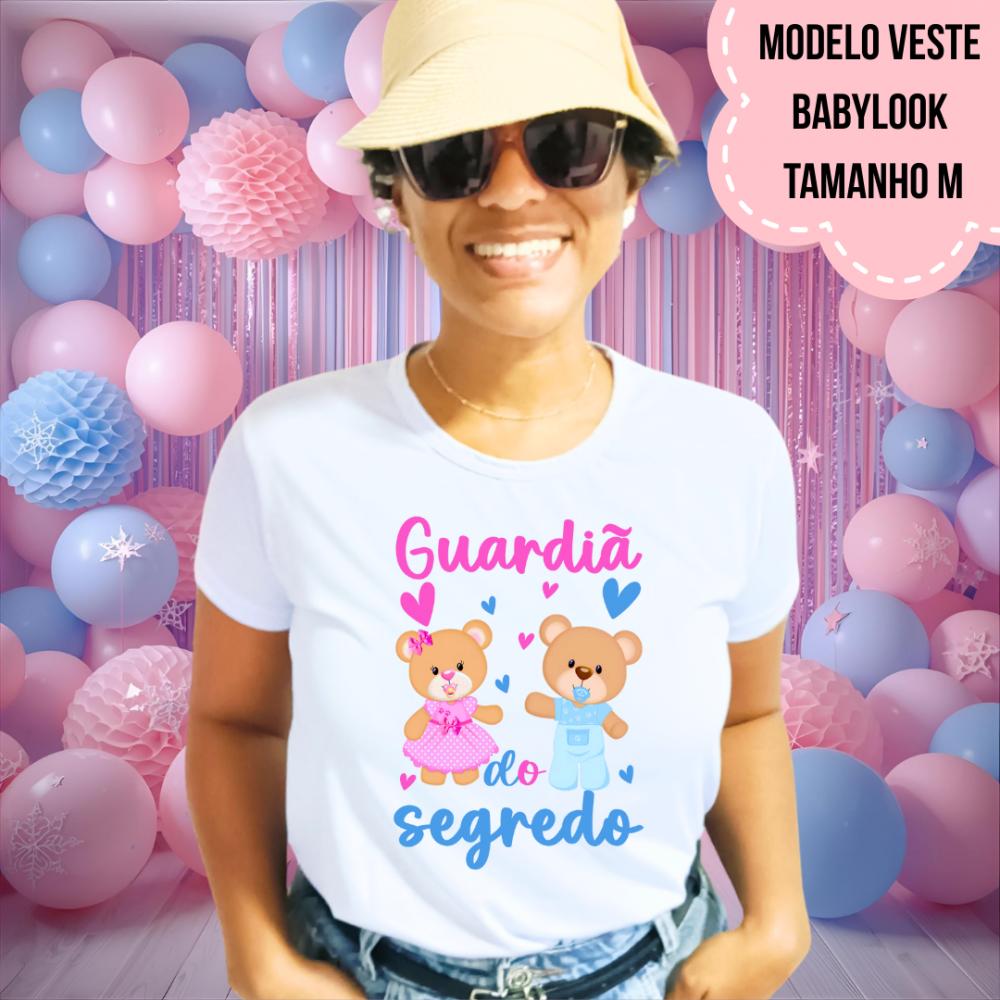 Camiseta Guardiã Do Segredo Ursinhos Rosa E Azul