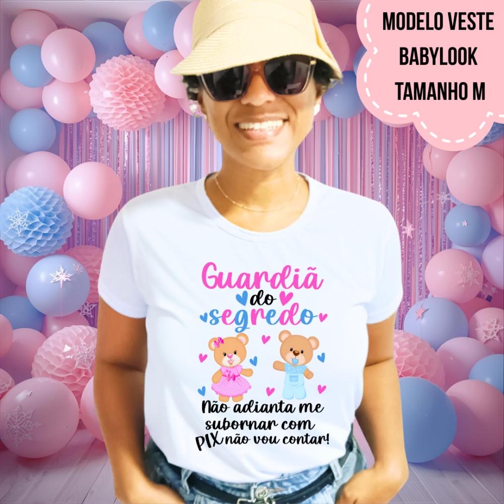 Camiseta Guardiã Do Segredo Ursinhos Rosa E Azul