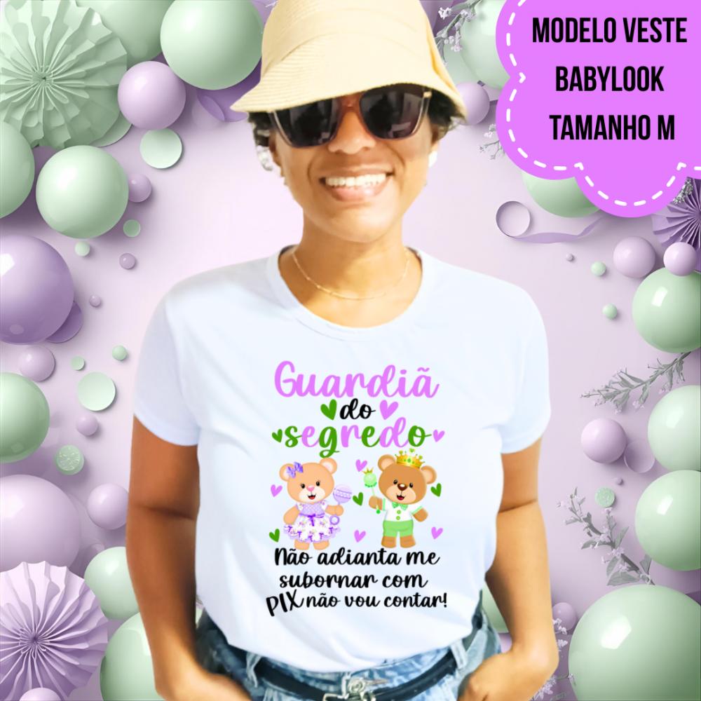 Camiseta Guardiã Do Segredo Ursinhos Lilás E Verde