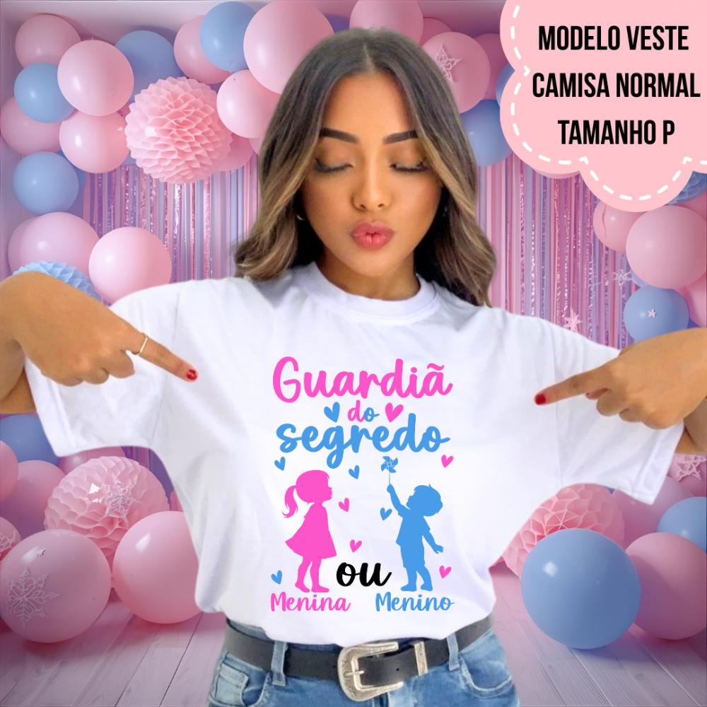 Camiseta Guardiã Do Segredo Bonequinhos Rosa E Azul