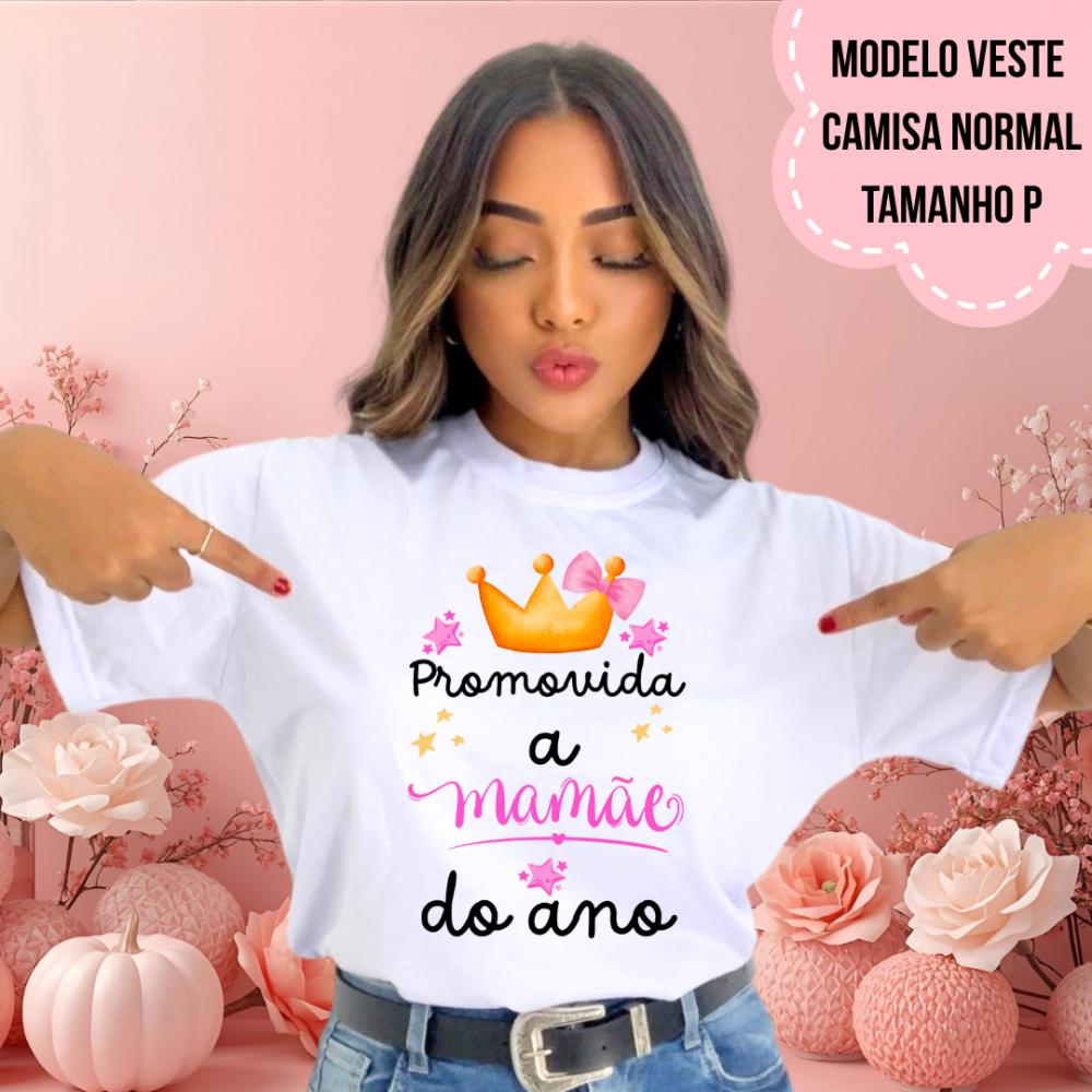 Camiseta Promovida A Mamãe Do Ano