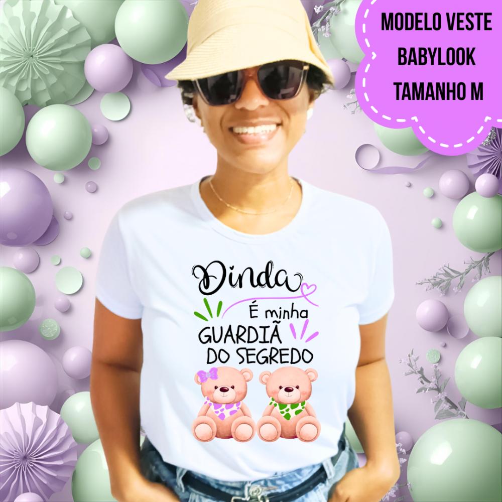 Camiseta Dinda Guardiã Do Segredo Ursinhos Babador Lilás E Verd