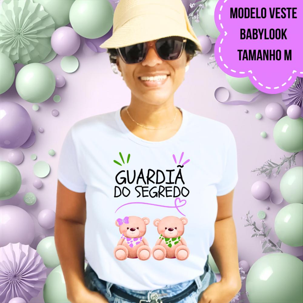 Camiseta Guardiã Do Segredo Ursinhos Babador Lilás E Verde