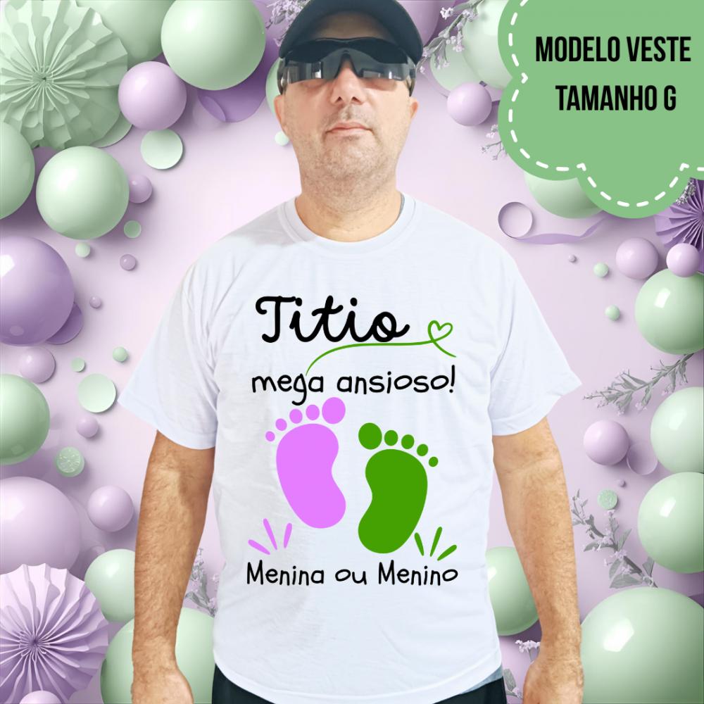 Camiseta Titio Mega Ansioso Pezinhos Lilás E Verde