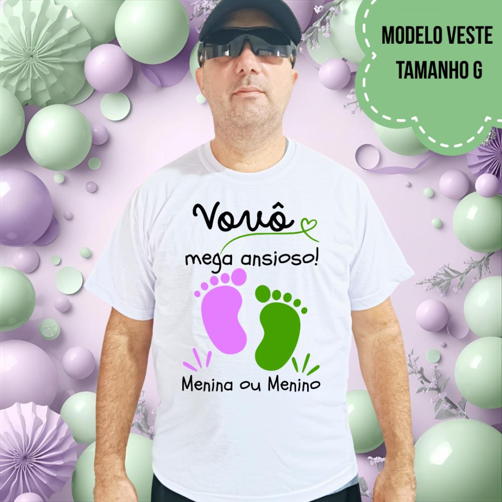 Camiseta Vovô Mega Ansioso Pezinhos Lilás E Verde