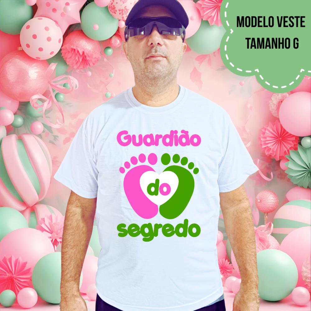 Camiseta Guardião Do Segredo Pezinhos Rosa E Verde