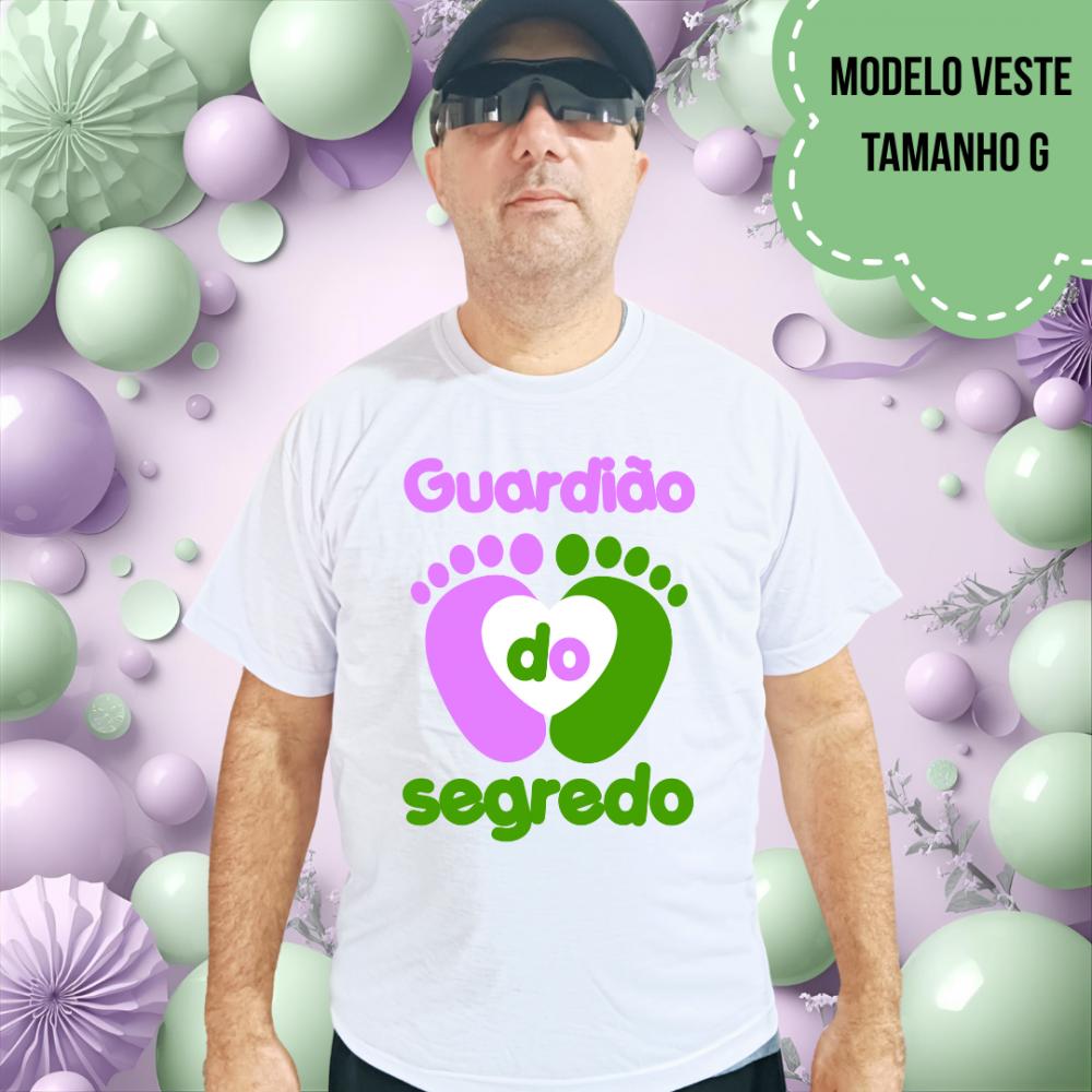 Camiseta Guardião Do Segredo Pezinhos Lilás E Verde