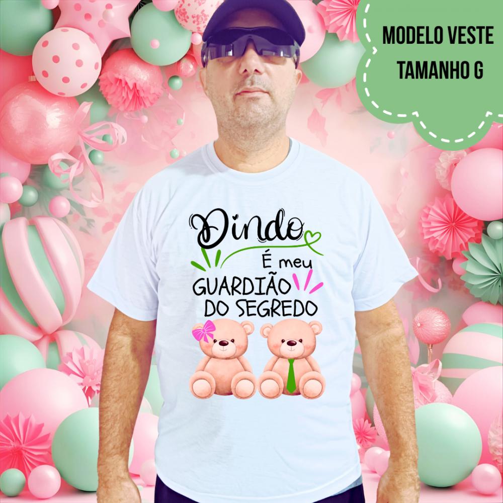 Camiseta Dindo Guardião Do Segredo Ursinha Lacinho Rosa E Ursinh