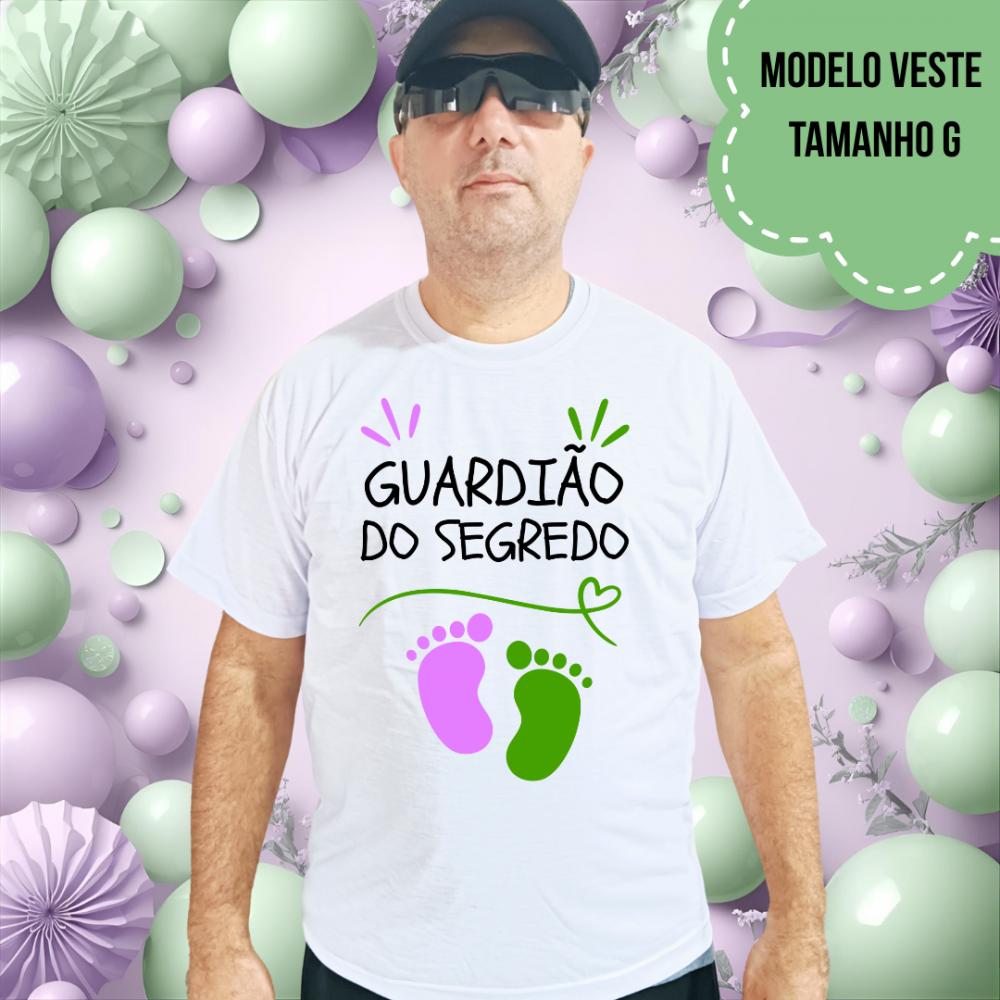 Camiseta Guardião Do Segredo Pezinhos Lilás E Verde