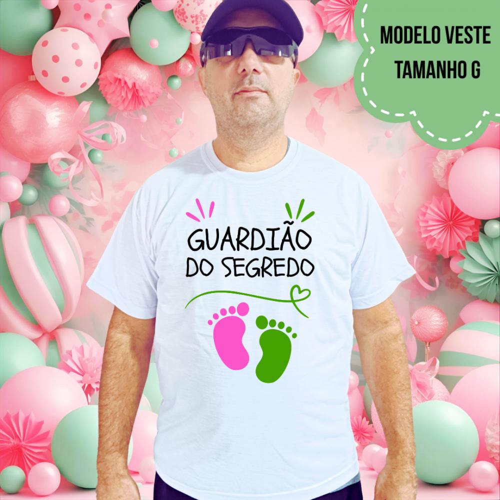 Camiseta Guardião Do Segredo Pezinhos Rosa E Verde