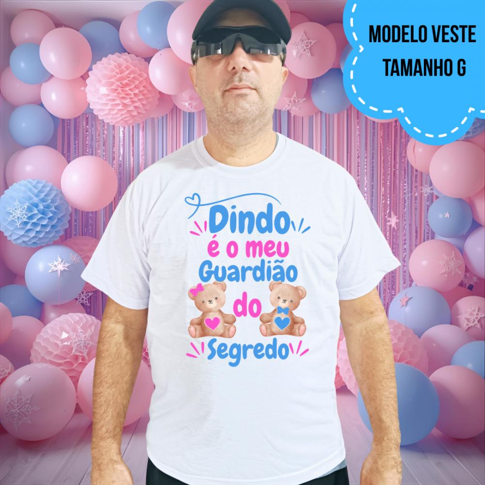Camiseta Dindo Guardião Do Segredo Ursinhos Rosa E Azul Coraçã