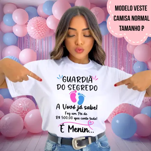 Camiseta Vovó Já Sabe Pezinhos Chá Revelação