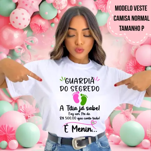Camiseta Titia Já Sabe Pezinhos Chá Revelação