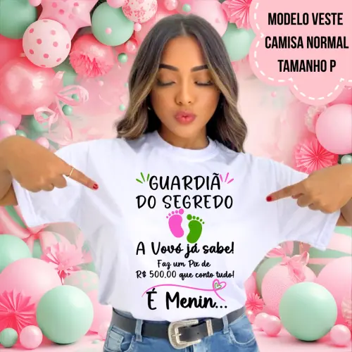 Camiseta Vovó Já Sabe Pezinhos Chá Revelação