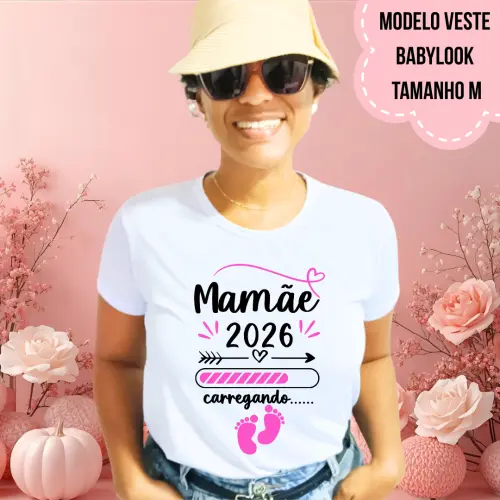 Camiseta Mamãe Carregando 2026 Gravidez