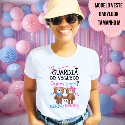 Camiseta Guardiã Do Segredo Ursinhos Rosa E Azul