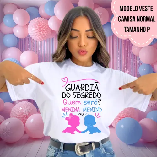 Camiseta Guardiã Do Segredo Bebês Rosa E Azul