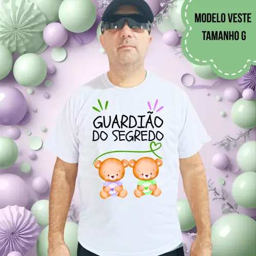 Camiseta Guardião Do Segredo Ursinhos Lilás E Verde