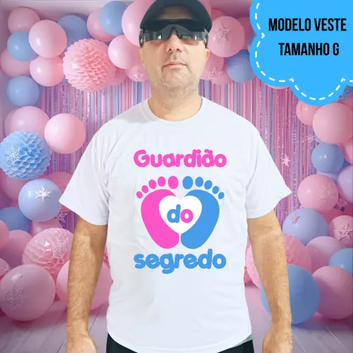 Camiseta Guardião Do Segredo Pezinhos Rosa E Azul