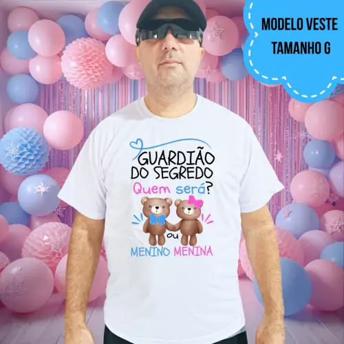 Camiseta Guardião Do Segredo Ursinhos Rosa E Azul