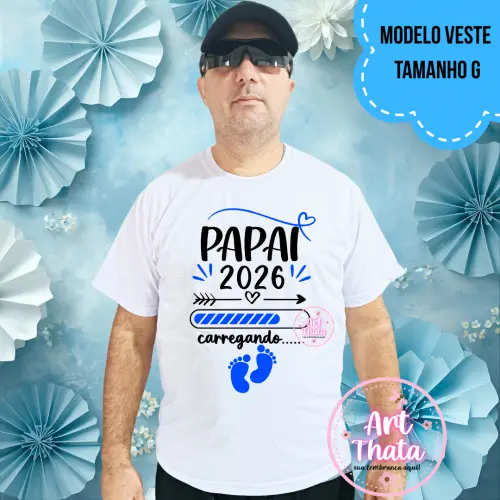 Camiseta Papai Carregando 2026 Gravidez
