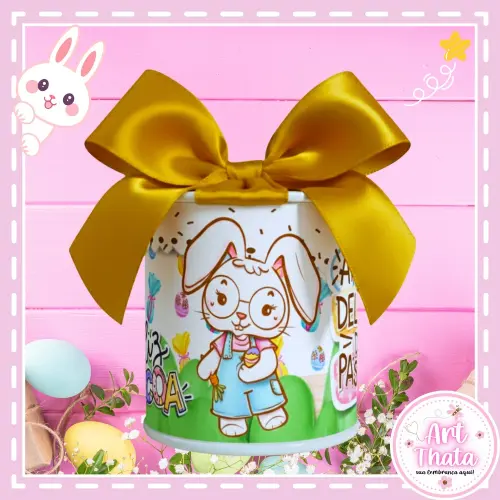 Mini Tubo Lata 7x6 Personalizada Páscoa
