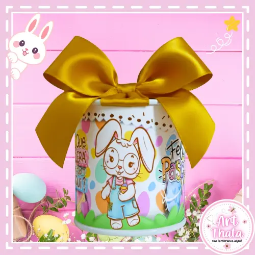 Mini Tubo Lata 7x6 Personalizada Páscoa