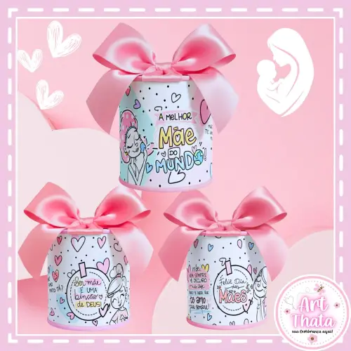 Mini Tubo Lata 7x6 Personalizada Dia Das Mães